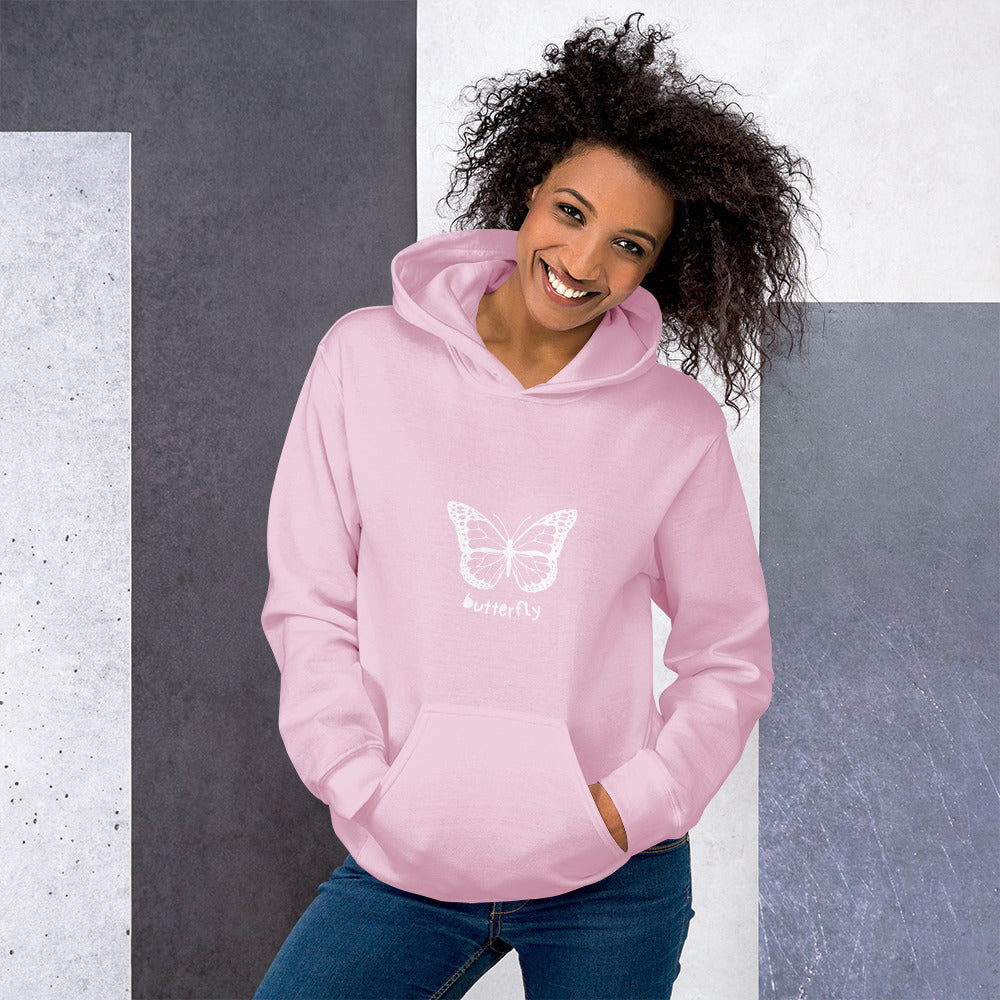 White Butterfly Unisex Hoodie