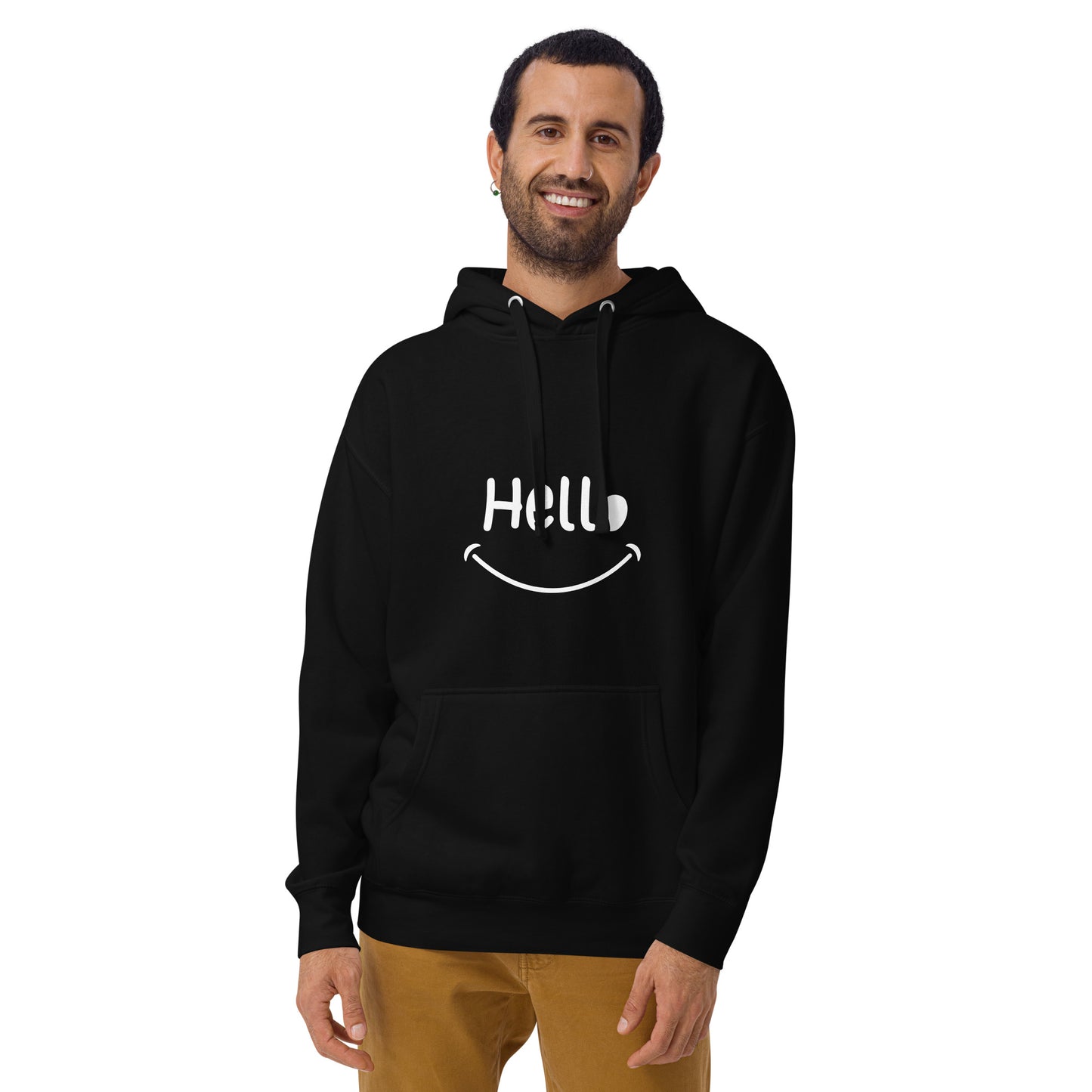 Hello White Unisex Hoodie