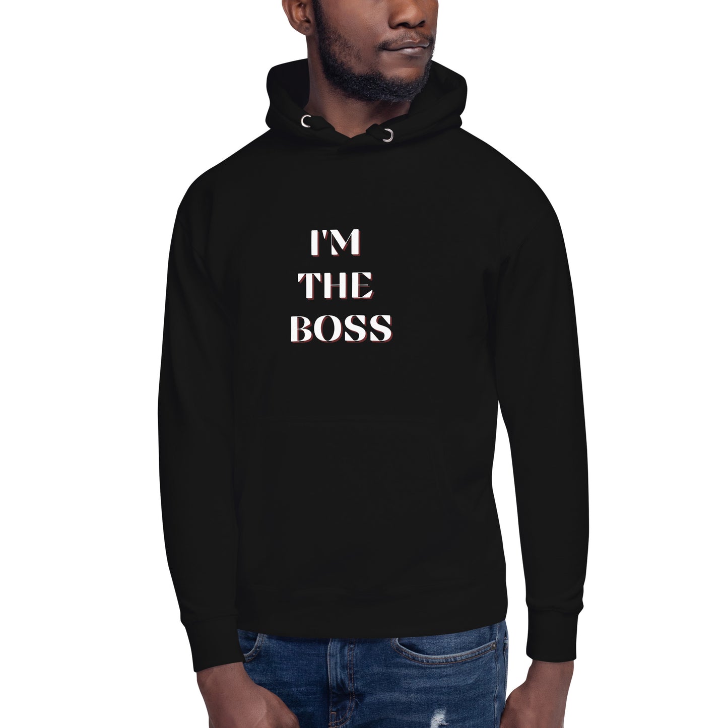 I'm The Boss White Unisex Hoodie