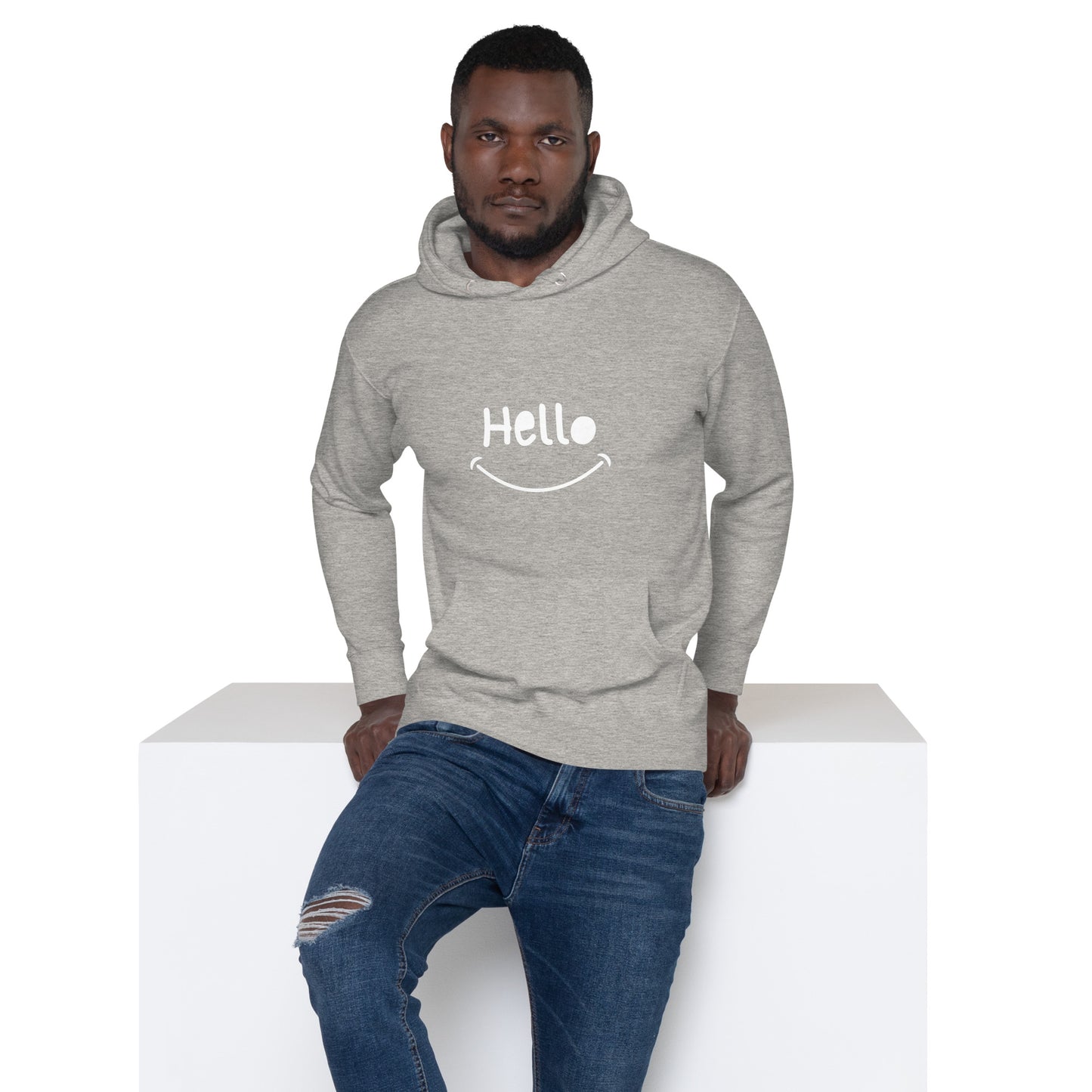 Hello White Unisex Hoodie