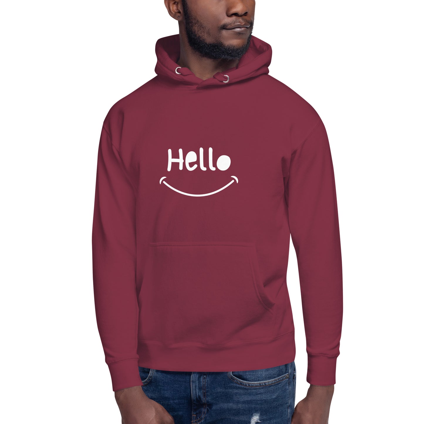 Hello White Unisex Hoodie